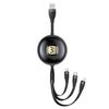USAMS Kabel U69 3w1 1m czarny/black(lightning/microUSB/USB-C) SJ508USB01 (US-SJ508)