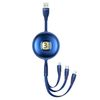 USAMS Kabel U69 3w1 1m niebieski/blue(lightning/microUSB/USB-C) SJ508USB02 (US-SJ508)