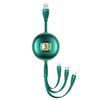 USAMS Kabel U69 3w1 1m zielony/green(lightning/microUSB/USB-C) SJ508USB03 (US-SJ508)