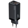 USAMS Ład. siec. 1xUSB-C+1xUSB T47 65W(only head) PD Fast Charging Super Si czarny/black CC153TC01  (US-CC153)