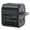 USAMS Adapter siec. 2xUSB T55 12W4w1 US/AU/EU/UK czarny/black CC173TC01 (US-CC173) Univesal Travel Charger