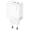 USAMS Ład. siec. 2xUSB-C T54 GaN 40W(only head) PD Fast Charging biały/white CC172TC02 (US-CC172)