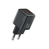 USAMS Ład. siec. 1xUSB+1xUSB-C PD30W 3A(only head) PD3.0 Fast Charging czarny/black X-ron Series CC189TC01 (US-CC189)