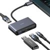 USAMS Adapter HUB 4w1 2xUSB 2.0/USB 3.0/USB-C szary/dark grey SJ627HUB01 (US-SJ627)