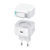 USAMS Ład. siec. 1xUSB-C ze zwijanymkablem USB-C Retractable PD+QC 35W Gan Fast Charging biały/white XMF Series CC202TC02 (US-CC202)