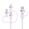 USAMS Kabel U85 2xUSB-C/USB/Micro-USB/Lightning 6w1 1,2m 100W PD Fast Charge fioletowy/purple SJ645USB02 (US-SJ645)