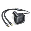 USAMS Ład. sam. ze zwijanym kablem2xUSB-C C41 PD 30W Fast Charge czarny/black CC220CC01 (US-CC220)