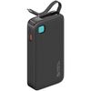 USAMS Powerbank ze zwijanym kablem USB-CRetractable 10000 mAh PD 20W Fast Charge XY Series czarny/black 10KCD22401(US-CD224)