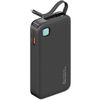 USAMS Powerbank ze zwijanym kablemRetractable Lightning 10000 mAh PD 20W Fast Charge XY Series czarny/black 10KCD22501 (US-CD225)