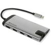 Verbatim Adapter Hub USB-C - USB-C/ 3xUSB-A 3.0/HDMI/Eternet/SD/microSD aluminiowy/aluminum 49142