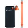 Dysk Zewnętrzny Verbatim Pocket SSD 1TB - brelok do kluczy z kablem USB-C 3.2 gen.2 czarno-pomarańczowy/black-orange 32193