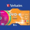 Płyta DVD-R Verbatim COLOUR SLIM 4.7GB   16X 5szt wielokolorowy 43557