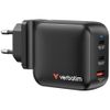 Ładowarka sieciowa Verbatim Mini GaN     100W 2xUSB-C PD/1x USB-A QC czarny 32230