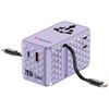 Verbatim Adapter podróżny EU/UK/US GaN 1xUSB-C/1xUSB-A/2xUSB-C PD 70W fioletowy 30188