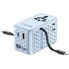 Verbatim Adapter podróżny EU/UK/US GaN   1xUSB-C/1xUSB-A/2xUSB-C PD 70W niebieski 30187