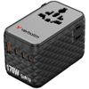 Verbatim Adapter podróżny EU/UK/US GaN 1xUSB-A/3xUSB-C PD 170W czarny 30190