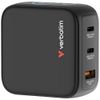 Ładowarka sieciowa Verbatim Mini GaN 65W 2xUSB-C PD/1x USB-A QC adapter UE/UK/USA czarny 30238