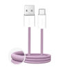 Kabel Puro Fabrik 2.0 10W USB-A - USB-C w oplocie 1,5 m - różowy