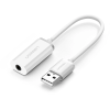 Adapter Ugreen US206 30712 USB-A (męski) / mini jack 3.5 mm (żeński) - biały