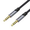 Kabel audio TRRS 3,5mm mini jack Vention BAQHF 1m Szary
