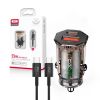 XO ładowarka samochodowa CC50 PD 30W QC 24W Dymiona + Kabel USB-C/USB-C