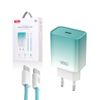 Ładowarka XO CE18 PD 30W 1x USB-C + kabel USB-C - USB-C niebiesko-biała