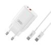 Ładowarka sieciowa XO CE16 PD 45W 1x USB-C 1x USB + kabel USB-C - USB-C biała