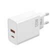 JELLICO ładowarka sieciowa - EC02 multi-kompatybilna PD 120W 1x USB-C + 1x USB QC3.0 + kabel USB-C / USB-C zestaw biały