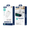 JELLICO ładowarka sieciowa - EU13 GaN PD 30W 1x USB-C + 1x USB QC3.0 + kabel USB-C / USB-C zestaw biały