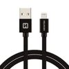 SWISSTEN TEXTILE Kabel w oplocie USB / Lightning 1,2 M czarny