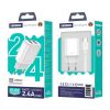 JELLICO Ładowarka sieciowa - EU02 2.4A 2x USB + kabel USB-C zestaw biały