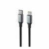 SWISSTEN TEXTILE II Kabel w oplocie USB-C / Lightning 3A 30W 1,5m czarny