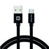 SWISSTEN TEXTILE Kabel w oplocie USB / MicroUSB 1,2 M czarny