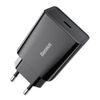 Baseus Speed Mini ładowarka sieciowa zasilacz EU do szybkiego ładowania USB-C 20W 3A czarny (CCFS-SN01)