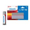 Baterie alkaliczne Philips AAA – 20 szt. (10 + 10 GRATIS)