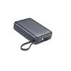 SWISSTEN Power Bank 20 000 mAh 22,5W z wbudowanym kablem USB-C i Lightning szary