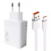 Oryginalna Ładowarka Sieciowa Xiaomi 67W QC 3.0 + kabel USB-C MiCharge Turbo 6A biała (bulk)