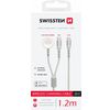 SWISSTEN Ładowarka Kabel 2w1 do ładowania Apple Watch USB-C + USB-C 1,2m biały