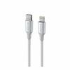 SWISSTEN TEXTILE II Kabel w oplocie USB-C / Lightning 3A 30W 1,5m biały