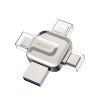 Yesido Flash Disk FL15 4w1 OTG Adapter USB3.0, 32GB, SILVER / SREBRNY