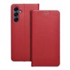 Etui z klapką na Samsung A16 5G Luna Book Carbon czerwone