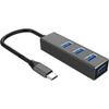 ART adapter HUB 4w1 Typ C HUB USBC-USB3 OEM-C15 czarny