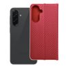 Etui z klapką na Samsung A36 5G Luna Book Carbon czerwone