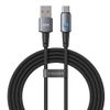 Kabel z diodą LED USB A do USB C VEGER PD 3A 66W 1,2 m AC1-ZSD czarny