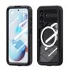 Etui na Samsung S25 Shellbox Mars wodoodporne z metalowym ringiem czarne