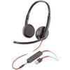 Słuchawki przewodowe nauszne Jack 3,5 mm / USB A Poly Blackwire C3225 czarne