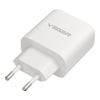 Ładowarka sieciowa do telefonu VEGER USB A + Typ C PD QC3.0 3,25A 65W + kabel USB C do USB C TR67 biała