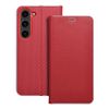 Etui z klapką na Samsung S23 Luna Book Carbon czerwone