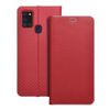 Etui z klapką na Samsung A21s Luna Book Carbon czerwone