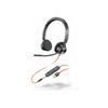 Słuchawki przewodowe nauszne Jack 3,5 mm / USB A Poly Blackwire C3215 czarne